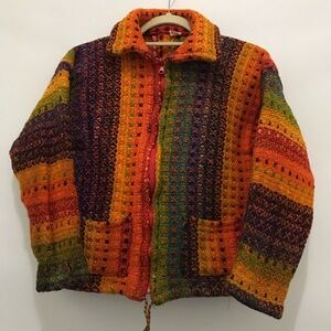 Colorful Striped Knit Jacket — Autumn Hues